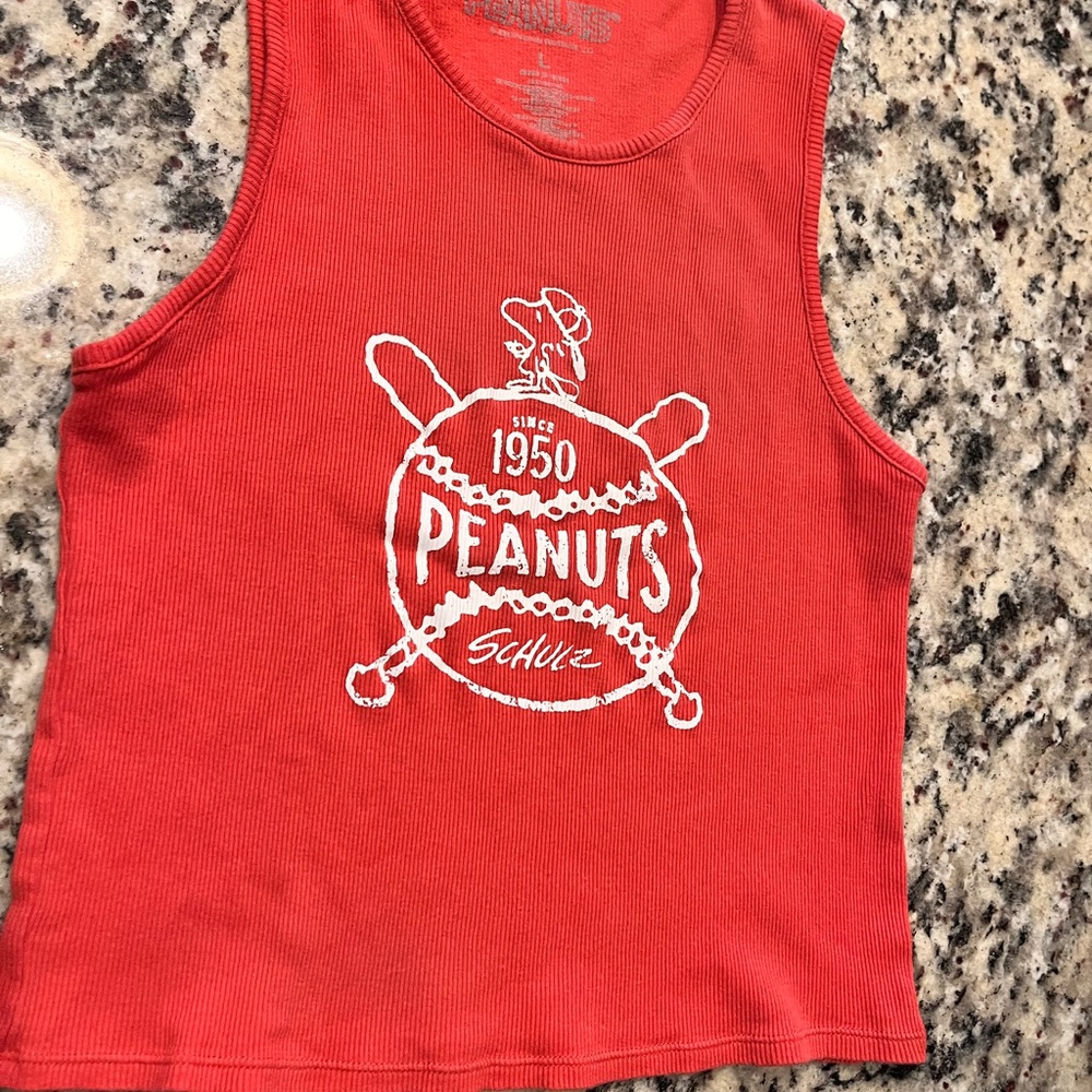 Peanuts Red Graphic Kids Tank Top